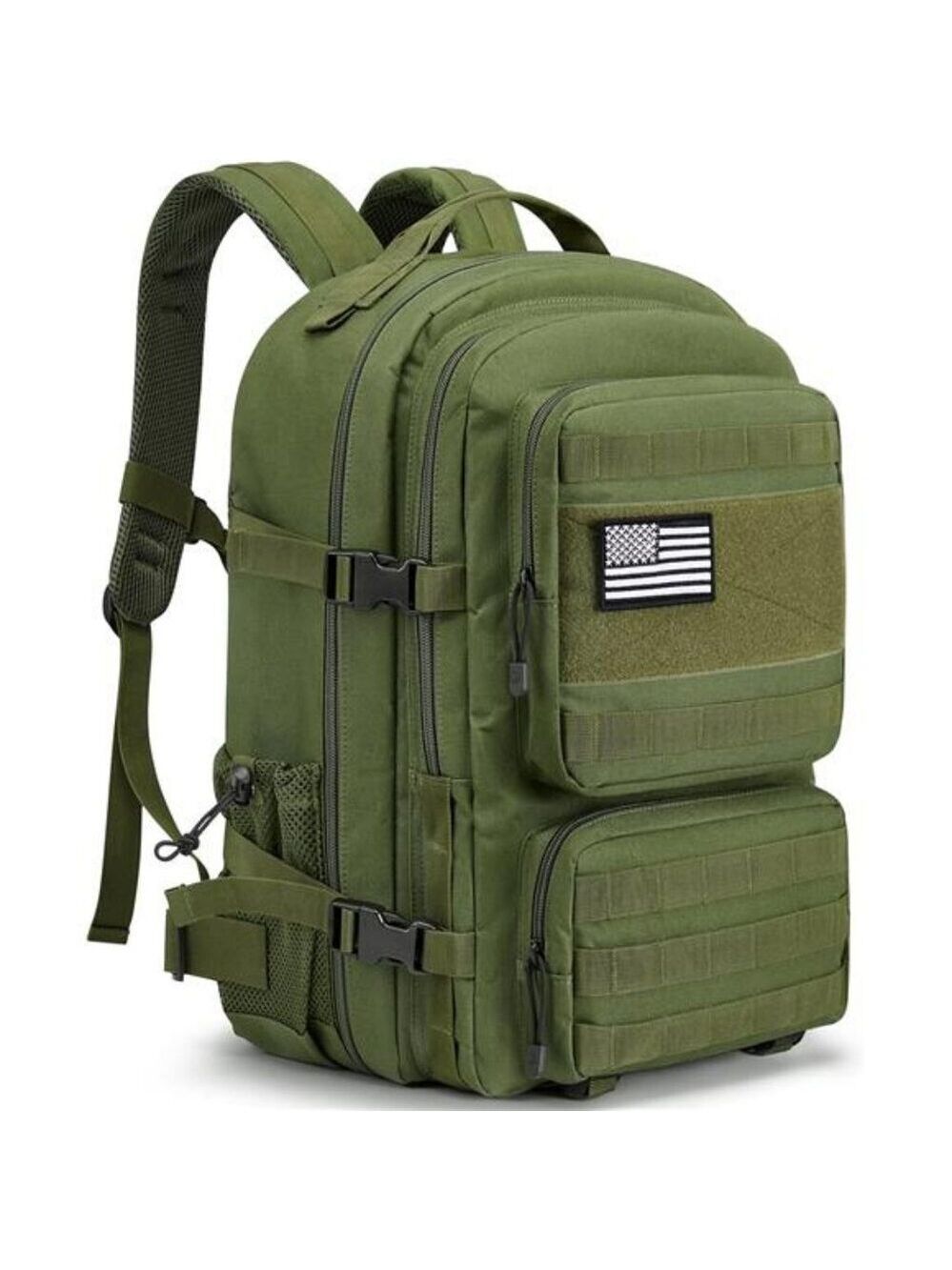 Large Tactical Backpack 45L Molle Military Hiking Camping Bug Out Bag Green